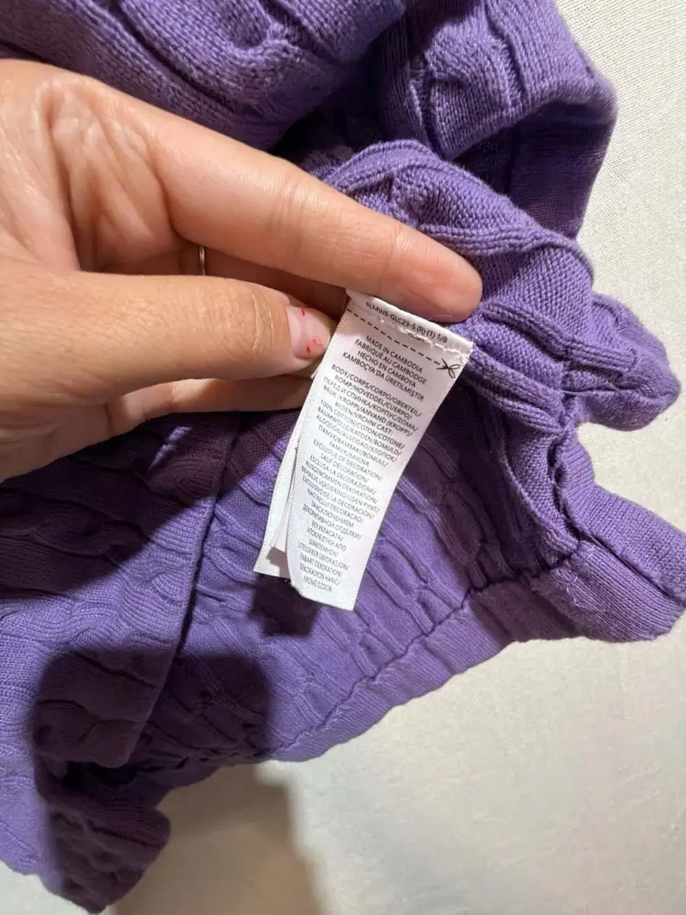 Polo Ralph Lauren Purple Cable-Knit Short Sleeve Polo Shirt